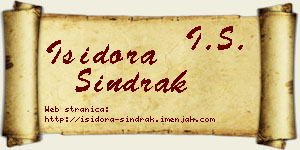 Isidora Šindrak vizit kartica